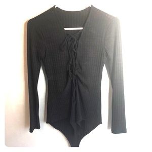 Vestique lace front bodysuit